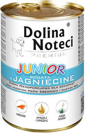 Produktbild von Dolina Noteci Premium Junior Hundefutter Lamm Stückchen in Sauce 48 x 400 g glutenfrei - 48 x 400 g