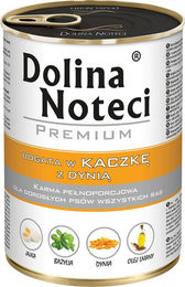 Dolina Noteci Premium Katzenfutter Ente mit Kürbis Stückchen in Sauce für Adult, glutenfrei und ohne Konservierungsstoffe, 12 x 400 g - 12 x 400 g – Bild 1 von 1