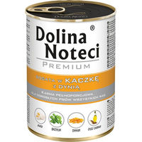 Produktbild von Dolina Noteci Premium Katzenfutter Ente mit Kürbis Stückchen in Sauce für Adult, glutenfrei und ohne Konservierungsstoffe, 12 x 400 g - 12 x 400 g