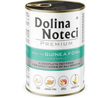 Produktbild von Dolina Noteci Premium Nassfutter Perlhuhn mit Apfel Stückchen in Sauce für adulte Hunde getreidefrei und glutenfrei 6x400 g