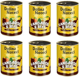 Produktbild von Dolina Noteci Premium SuperFood Hundefutter Känguru und Rindfleisch Adult Getreidefrei mit hohem Fleischanteil 800 g x 6 Dosen