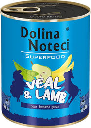 Produktbild von Dolina Noteci Superfood Hundefutter Adult Kalb und Lamm Getreidefrei 6 x 800 g - 6 x 800 g