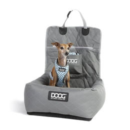 DOOG Autositz für Hunde mittlerer Rassen aus wasserabweisendem Oxford-Gewebe Grau – Bild 1 von 9