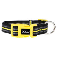 Produktbild von DOOG Bolt Hundehalsband aus Nylon in Schwarz Gelb Neon Größe M wasserabweisend