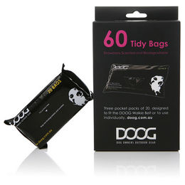 Produktbild von DOOG Hundekotbeutel Nachfüllpack 60 Stück biologisch abbaubar schwarz