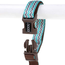 Produktbild von DOOG Leine CLIP-IT Benji braun blau zigzag Neopren waterproof