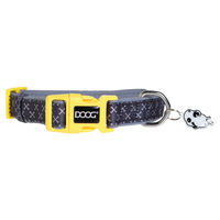 Produktbild von DOOG Neopren-Hundehalsband Odie grau/gelb Größe L wasserabweisend und antimikrobiell