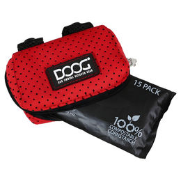 DOOG Neosport Walkie Pouch Beutelspender aus Neopren in Rot inklusive 20 Hundekotbeuteln – Bild 1 von 2
