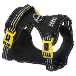 DOOG Neotech Sportgeschirr für Hunde aus Nylon wasserdicht Schwarz Gelb Größe XL – Bild 1 von 4