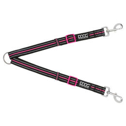 DOOG Rin Tin Tin Doppelleine für Hunde aus Nylon in Schwarz/Rosa – Bild 1 von 1