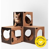 Produktbild von DoPetMe Katzenhaus Kitten Castle für Katzen in Schwarz mit Kratzpappe
