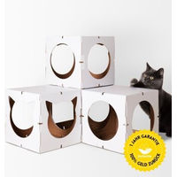 Produktbild von DoPetMe Katzenhaus The Kitten Castle für Kitten aus Pappe Weiß mit Kratzbrett