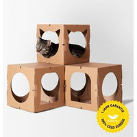 Produktbild von DoPetMe The Kitten Castle Katzenhaus Katzenhöhle aus Pappe für Kitten in Braun