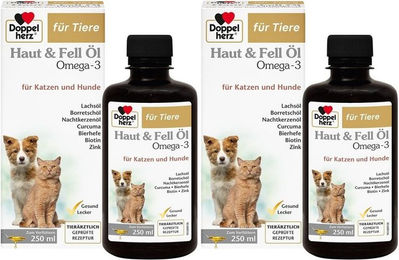 Produktbild von Doppelherz für Tiere Haut & Fell Öl mit Omega-3 für Hunde und Katzen 250 ml