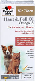 Doppelherz Haut & Fell Öl Omega 3 für Hunde und Katzen zur Unterstützung der Hautfunktion 250 ml – Bild 1 von 1