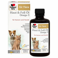 Produktbild von Doppelherz Haut & Fell Öl Omega-3 für Katzen und Hunde 250 ml