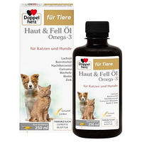 Produktbild von Doppelherz Haut und Fell Öl für Hunde und Katzen mit Omega-3 und Omega-6 Fettsäuren 250 ml - 250 ml