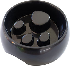 Doppelmoppel Antischlingnapf Slow Feeder für Hunde und Katzen aus Kunststoff in Schwarz – Bild 1 von 3