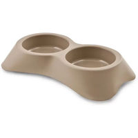 Produktbild von Doppelschüssel aus Kunststoff für Katzen von Martin Sellier in Braun und Beige