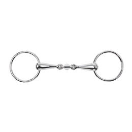 Doppelt gebrochene Wassertrense aus Edelstahl 18 mm mit 15,5 cm Gebiss in Silber – Bild 1 von 1