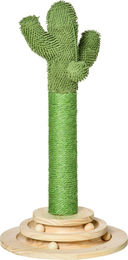 Dopwii Katzen Kratzbaum Kaktus aus Kiefernholz mit Sisal und Holzkugel 60 cm Grün Natur – Bild 1 von 2