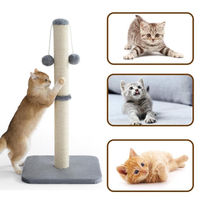 Produktbild von Dopwii Katzenkratzsäule mit Spielball aus Sisal in Grau 40x40x80cm