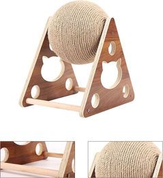Dopwii Kratzball für Katzen und Kitten aus Holz und Sisal Braun 12 cm – Bild 1 von 3