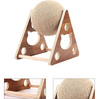 Produktbild von Dopwii Kratzball für Katzen und Kitten aus Holz und Sisal Braun 12 cm