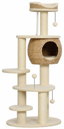 Dopwii Kratzbaum für 1-2 Katzen mit Rohrkolben-Höhle und Spielbällen 132 cm hoch – Bild 1 von 1