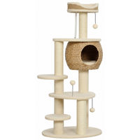 Produktbild von Dopwii Kratzbaum für 1-2 Katzen mit Rohrkolben-Höhle und Spielbällen 132 cm hoch
