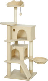 Dopwii Kratzbaum für Katzen mit Hängematte, Höhle und Sisalstämmen, 140 cm, Beige – Bild 1 von 1