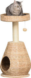 Dopwii Kratzbaum für Katzen mit Katzenhöhle und Ballspielzeug aus Plüsch und Sisal in Gelb, 82,5 cm – Bild 1 von 3