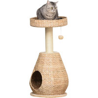 Produktbild von Dopwii Kratzbaum für Katzen mit Katzenhöhle und Ballspielzeug aus Plüsch und Sisal in Gelb, 82,5 cm