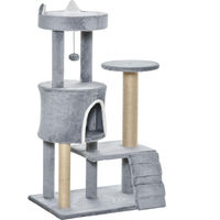 Produktbild von Dopwii Kratzbaum für Katzen mit Katzenhöhle und Leiter in Grau, 60 x 40 x 100 cm