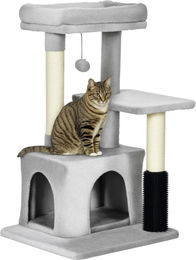 Dopwii Kratzbaum für Katzen mit Katzenhöhle und Massageecke in Hellgrau 48 x 48 x 85 cm – Bild 1 von 3