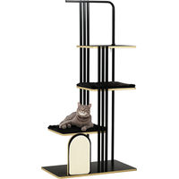 Produktbild von Dopwii Kratzbaum Industrial Design mit Stahlrahmen und Holz in Schwarz 85 x 48 x 170 cm