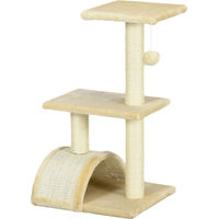 Produktbild von Dopwii Kratzbaum Katzenturm Cremeweiß mit Plüschballen und Sisalstämmen 72 cm