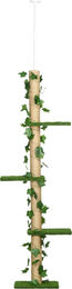 Dopwii Kratzbaum mit Deckenspanner höhenverstellbar 202-242 cm in Grün/Gelb aus Spanplatte – Bild 1 von 2