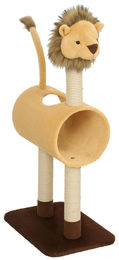 Dopwii Kratzbaum mit Löwen-Design für Katzen bis 7 kg Hellbraun 104 cm – Bild 1 von 1