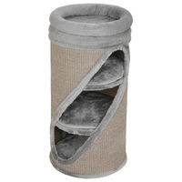 Produktbild von Dopwii Kratztonne für Katzen 75 cm hoch mit 3 Höhlen, Sisal-Kratzflächen und waschbarem Plüschbett
