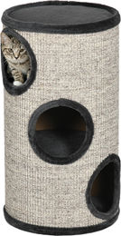 Dopwii Kratztonne für Katzen mit 3 Ebenen und Sisal aus Plüsch in Grau 38 x 38 x 70 cm – Bild 1 von 2