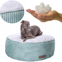 Produktbild von DOTTY Runde Haustier-Pouf-Matratze aus weichem Plüsch