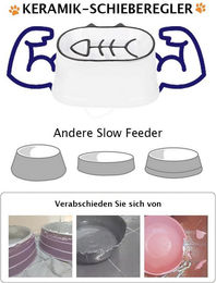 Dowan Slow Feeder Katzennapf aus Keramik Weiß 16cm Erhöht für Katzen Adult – Bild 1 von 4