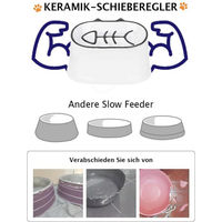 Produktbild von Dowan Slow Feeder Katzennapf aus Keramik Weiß 16cm Erhöht für Katzen Adult
