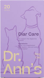 Dr. Ann's Diar Care Magen-Darm Verdauungshilfe für Hunde und Katzen 20 Kapseln – Bild 1 von 2