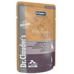 Dr. Clauder's Best Pearls No. 04 Katzenfutter Kaninchen und Leber in Sauce, Monoprotein, ohne Farb- und Aromastoffe, 20 x 100 g Beutel - 20 x 100 g – Bild 1 von 7