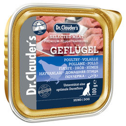 Dr. Clauder's Selected Meat Geflügel Nassfutter mit Prebiotics für Hunde 30 x 100 g Schalen - 30 x 100 g – Bild 1 von 3