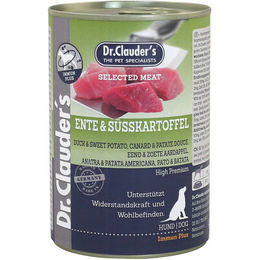 Dr. Clauder's Selected Meat ImmunPlus Hundefutter Ente und Süßkartoffel getreidefrei Stückchen in Sauce 6 x 400 g - 6 x 400 g – Bild 1 von 6