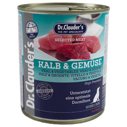 Dr. Clauder's Selected Meat Kalb & Gemüse Nassfutter für ausgewachsene Hunde mit Prebiotics 6 x 800 g - 6 x 800 g – Bild 1 von 8