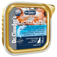 Produktbild von Dr. Clauder's Selected Meat Nassfutter für Hunde mit Lachs und Reis für Haut und Fell 30 x 100 g - 30 x 100 g